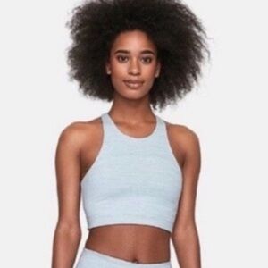 OUTDOOR VOICES Crop High Neck Gray Sports Bra Tank Top